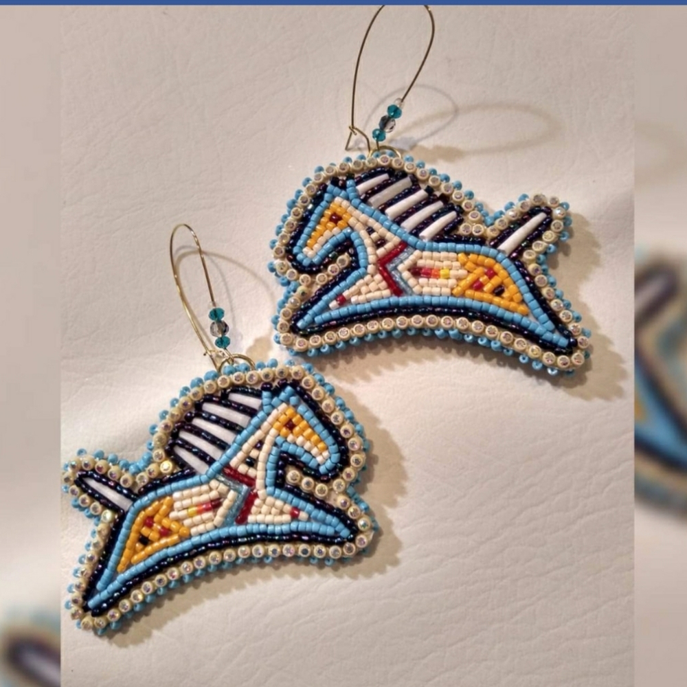 Navajo Horse Beaded Earrings